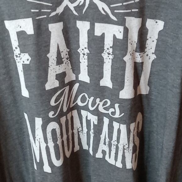 NWT Faith over Mountain women's size 2X dark gray t-shirt. - Picture 4 of 7